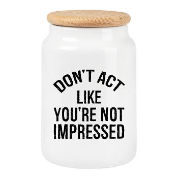 N’agissez pas comme si vous n’étiez pas impressionné - Boîte à biscuits avec couvercle en bois - blanc - Devant
