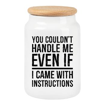 you couldn't even if I came with instructions - Keksdose mit Holzdeckel - Weiß - Vorne