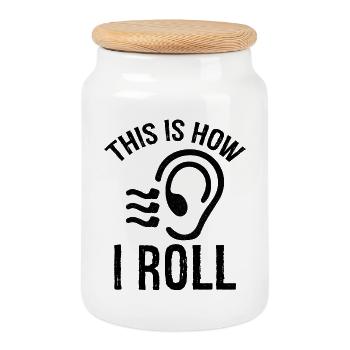 c’est comme ça que je roule l’audiologie - Boîte à biscuits avec couvercle en bois - blanc - Devant