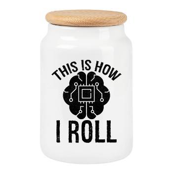 c’est comme ça que je roule l’Intelligence Artificielle - Boîte à biscuits avec couvercle en bois - blanc - Devant