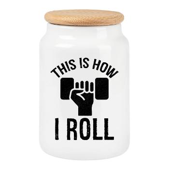 c’est comme ça que je roule Directeur Athlétique - Boîte à biscuits avec couvercle en bois - blanc - Devant