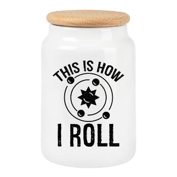 c’est comme ça que je roule l’astrophysique - Boîte à biscuits avec couvercle en bois - blanc - Devant