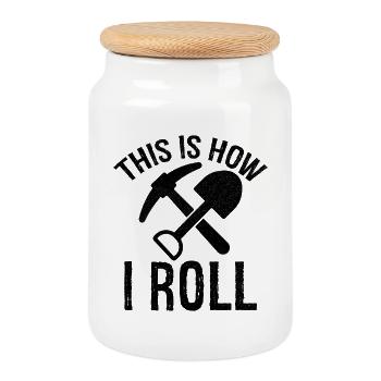 c’est comme ça que je roule Archéologue - Boîte à biscuits avec couvercle en bois - blanc - Devant