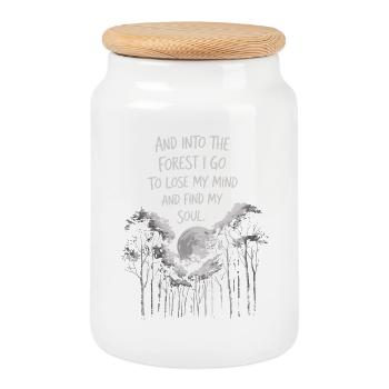 Dans la forêt où je vais pour perdre la tête Trouver mon âme - Boîte à biscuits avec couvercle en bois - blanc - Devant