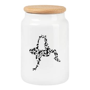 Breakdancer - Boîte à biscuits avec couvercle en bois - blanc - Devant
