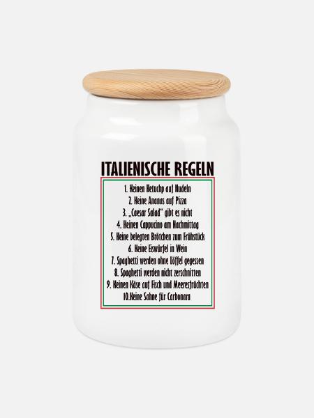 Italienisch, typisch, Italien - Keksdose mit Holzdeckel - Weiß