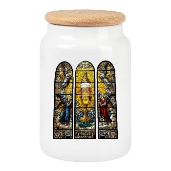 Bier Kirchen Fenster Männertag Himmelfahrt - Keksdose mit Holzdeckel - Weiß - Vorne