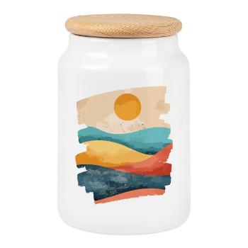 Sommer Sonne - Keksdose mit Holzdeckel - Weiß - Vorne