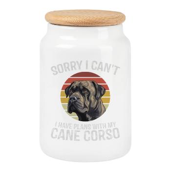 Cane Corso Apology Graphic T-Shirt - Cookie Jar with Wooden Lid - white - Front