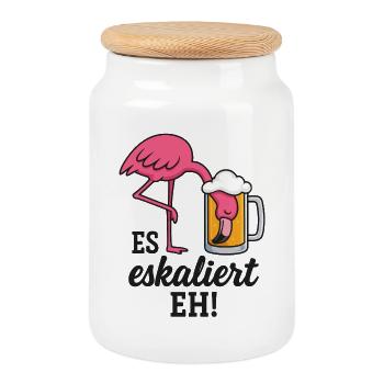 C’est en train de s’intensifier ! DE TOUTE FAÇON! - Boîte à biscuits avec couvercle en bois - blanc - Devant