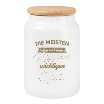 Die wichtigsten Menschen nennen mich Opa Enkel - Keksdose mit Holzdeckel - Weiß - Vorne
