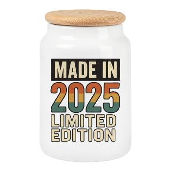 Édition limitée produite en 2025 - Boîte à biscuits avec couvercle en bois - blanc - Devant