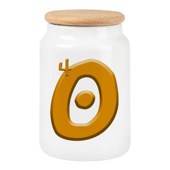 Birthday 40 years - Cookie Jar with Wooden Lid - white - Front