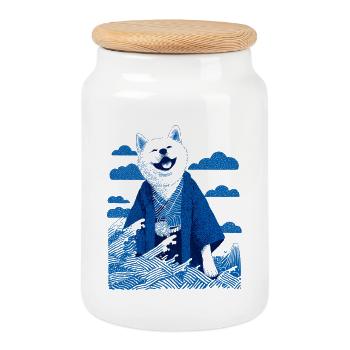 Shibu Kimono - Keksdose mit Holzdeckel - Weiß - Vorne