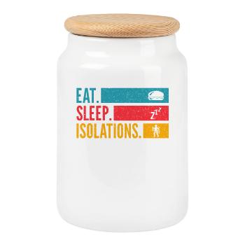 Eat Sleep Isolations Repeat Dance Shirt - Cookie Jar with Wooden Lid - white - Front