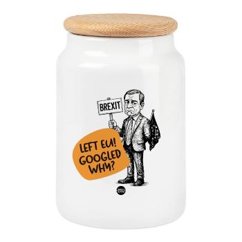 Syndrome du regret de sortie - Boîte à biscuits avec couvercle en bois - blanc - Devant