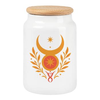 Mittsommer Sonnengott - Pagan & Wicca - Keksdose mit Holzdeckel - Weiß - Vorne