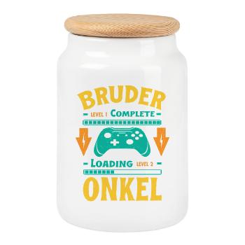 Je vais inviter l’accouchement de l’oncle en 2026 - Boîte à biscuits avec couvercle en bois - blanc - Devant