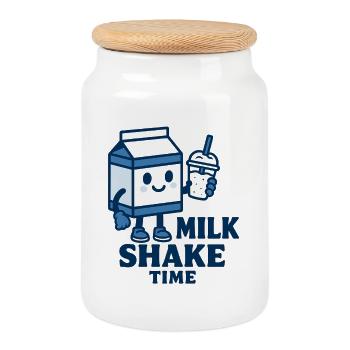Milk Shake - Keksdose mit Holzdeckel - Weiß - Vorne