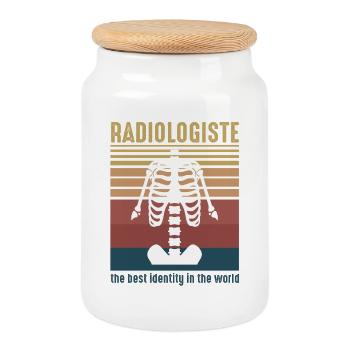 Retro Anatomie Radiologe Skelett - Keksdose mit Holzdeckel - Weiß - Vorne