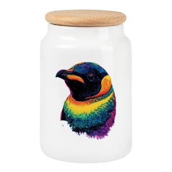 Penguin Emperor Penguin Little Penguin Cute Penguins - Cookie Jar with Wooden Lid - white - Front