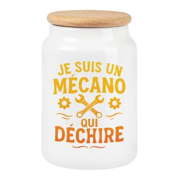 Killer Mechanic – Funny Design for Mechanic - Cookie Jar with Wooden Lid - white - Front