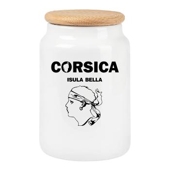 Corsica Isula Bella Corse Pirate France - Keksdose mit Holzdeckel - Weiß - Vorne