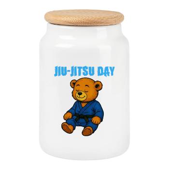 Wake Me Up When it's Jiu-Jitsu Day - Humour JJB - Boîte à biscuits avec couvercle en bois - blanc - Devant