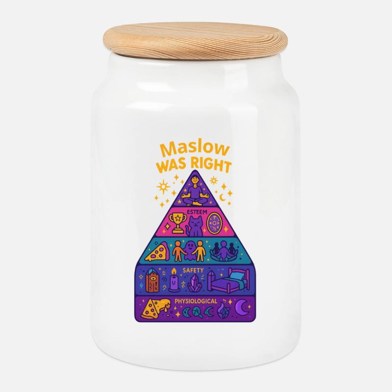 Maslow hatte Recht - Keksdose mit Holzdeckel - Weiß