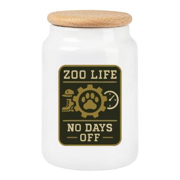 Gardien de zoo Éducateur de zoo Employé de zoo - Boîte à biscuits avec couvercle en bois - blanc - Devant