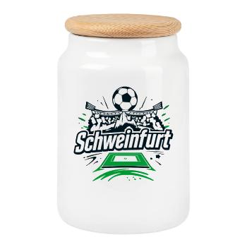 Schweinfurt Fußball Stadion Fussball Fan - Keksdose mit Holzdeckel - Weiß - Vorne