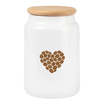 All You Need Is Coffee Essential Daily Brew Design - Cookie Jar with Wooden Lid - white - Front