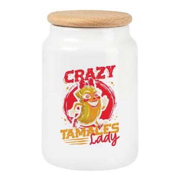 Tamale Crazy Tamales Lady - Keksdose mit Holzdeckel - Weiß - Vorne