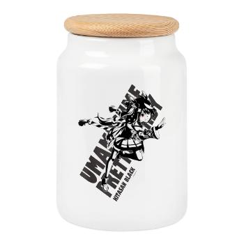 Umamusume Pretty Derby Kitasan Black - Cookie Jar with Wooden Lid - white - Front