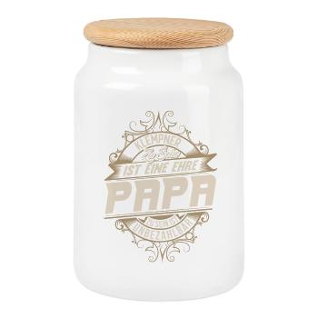 Klempner Papa - Keksdose mit Holzdeckel - Weiß - Vorne