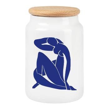 Blau Akt Kunst Impressionismus Matisse Fauvismus - Keksdose mit Holzdeckel - Weiß - Vorne
