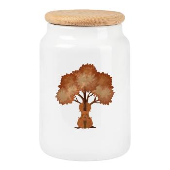 Yggdrasil Nature Musician Tree Of Life - Cookie Jar with Wooden Lid - white - Front