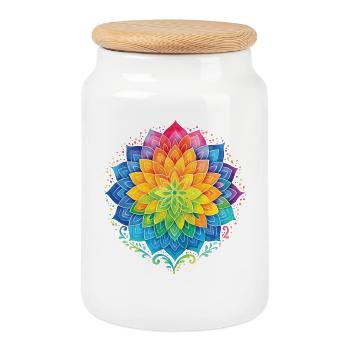 Mindfulness Affirmation Emotional Resilience - Cookie Jar with Wooden Lid - white - Front