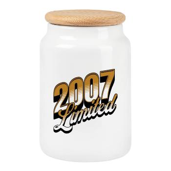 2007 Limited Edition 18th Birthday - Cookie Jar with Wooden Lid - white - Front