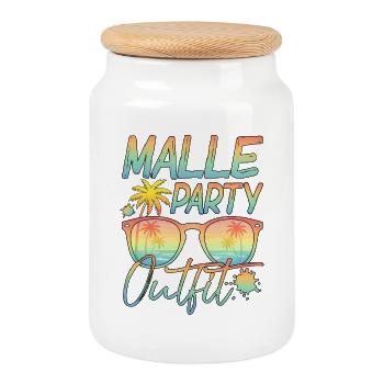 Tenue de fête Malle - Boîte à biscuits avec couvercle en bois - blanc - Devant