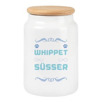 whippet hund spruch - Keksdose mit Holzdeckel - Weiß - Vorne