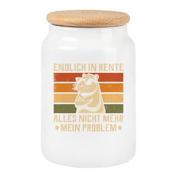 Enfin à la retraite - Capybara vintage - Retraité - Boîte à biscuits avec couvercle en bois - blanc - Devant