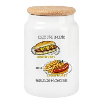 ESSE ICH HEUTE - Keksdose mit Holzdeckel - Weiß - Vorne