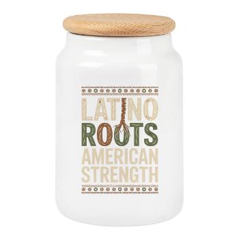  Latino Roots American Strength Hispanic Heritage - Keksdose mit Holzdeckel - Weiß - Vorne