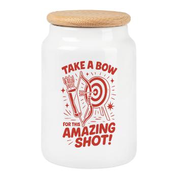 Take A Bow For This Amazing Shot Archer - Cookie Jar with Wooden Lid - white - Front