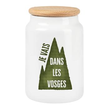 Ich gehe in die Vogesen - Green Mountain - Keksdose mit Holzdeckel - Weiß - Vorne