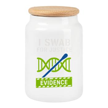 Chimiste médico-légal, Laboratoire criminel, Toxicologie - Boîte à biscuits avec couvercle en bois - blanc - Devant