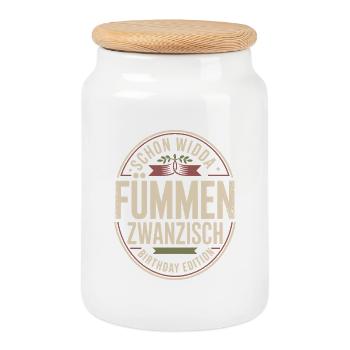 Widda Fümmen Zwanzisch fête déjà ses 50 ans - Boîte à biscuits avec couvercle en bois - blanc - Devant