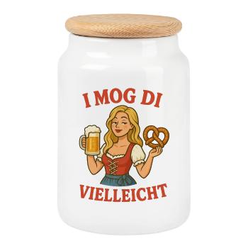 I mog di vielleicht. Oktober in Bayern - Keksdose mit Holzdeckel - Weiß - Vorne