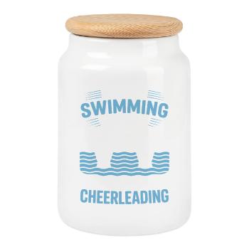 Natation synchronisée Natation artistique Sports nautiques - Boîte à biscuits avec couvercle en bois - blanc - Devant